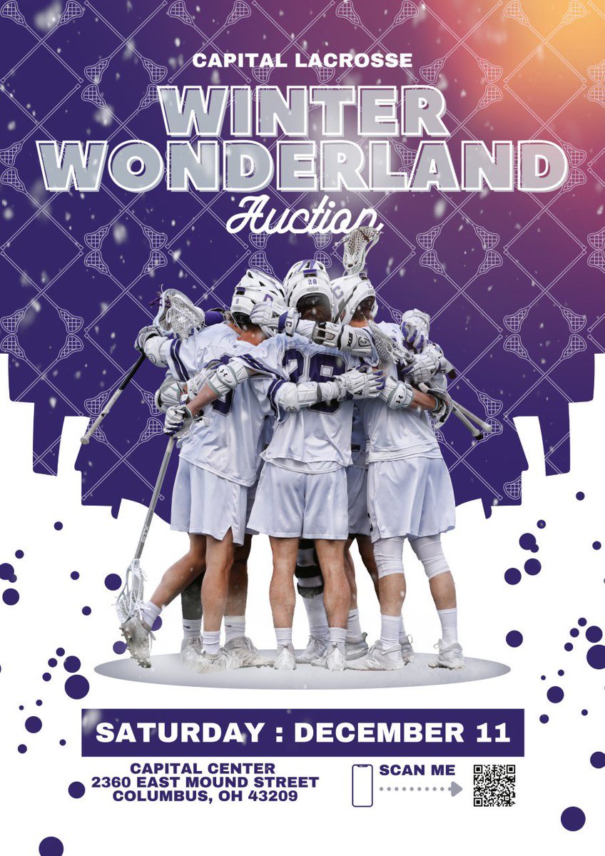 capmlax's tweet photo. 🚨Breaking News! 🚨 
It’s a ❄️ Winter Wonderland ❄️ 

Calling all Alumni, Parents, Players &amp; Supporters. Join us on Sat, Dec 11th at 4pm for the 1st Annual Lacrosse Silent Auction!

Tickets include dinner, drinks, live entertainment, free babysitting &amp; a visit from SANTA! 🎅🏼 https://t.co/nlbonlul2V