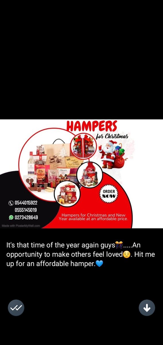 akua_aj's tweet photo. Lemme be your hampers plug 🔌  this Christmas 🎄 😏Dm me on WhatsApp 0273428649 very affordable 
Ranges from 150ghs upwards https://t.co/trwqSMvBOL