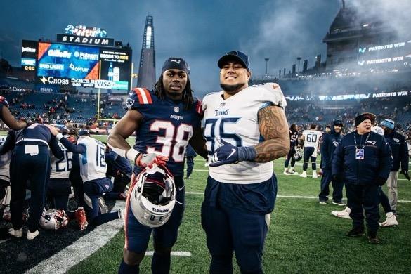 Cerritos College Falcons on X: "Couple of former @CerritosFalcons faced  each other and then met up after the game over the weekend. @Patriots  rookie RB Rhamondre Stevenson (@dreeday32) and @Titans DT Kyle