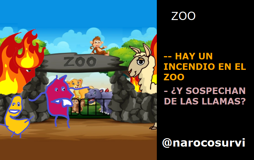 narocosurvi's tweet photo. -- HAY UN INCENDIO EN EL ZOO
- ¿Y SOSPECHAN DE LAS LLAMAS?
 #narocosurvi #chiste #IncendioLlamas https://t.co/yQmAM9sACs