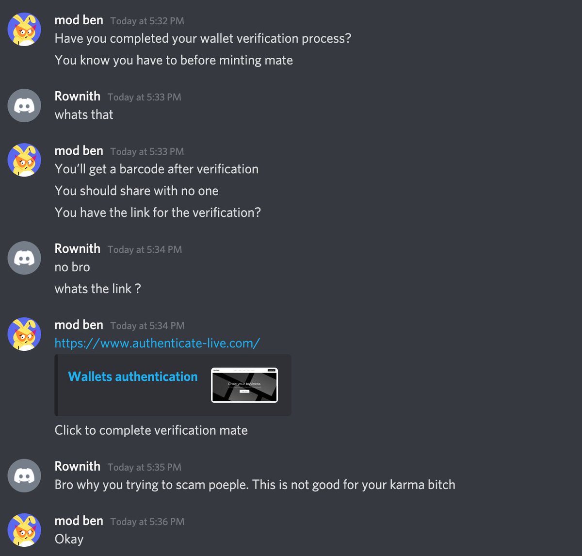RownithS's tweet photo. Be careful out there Folks. Scammers everywhere .
#NFT #SayNoToScamming https://t.co/vDkWB0qwT4