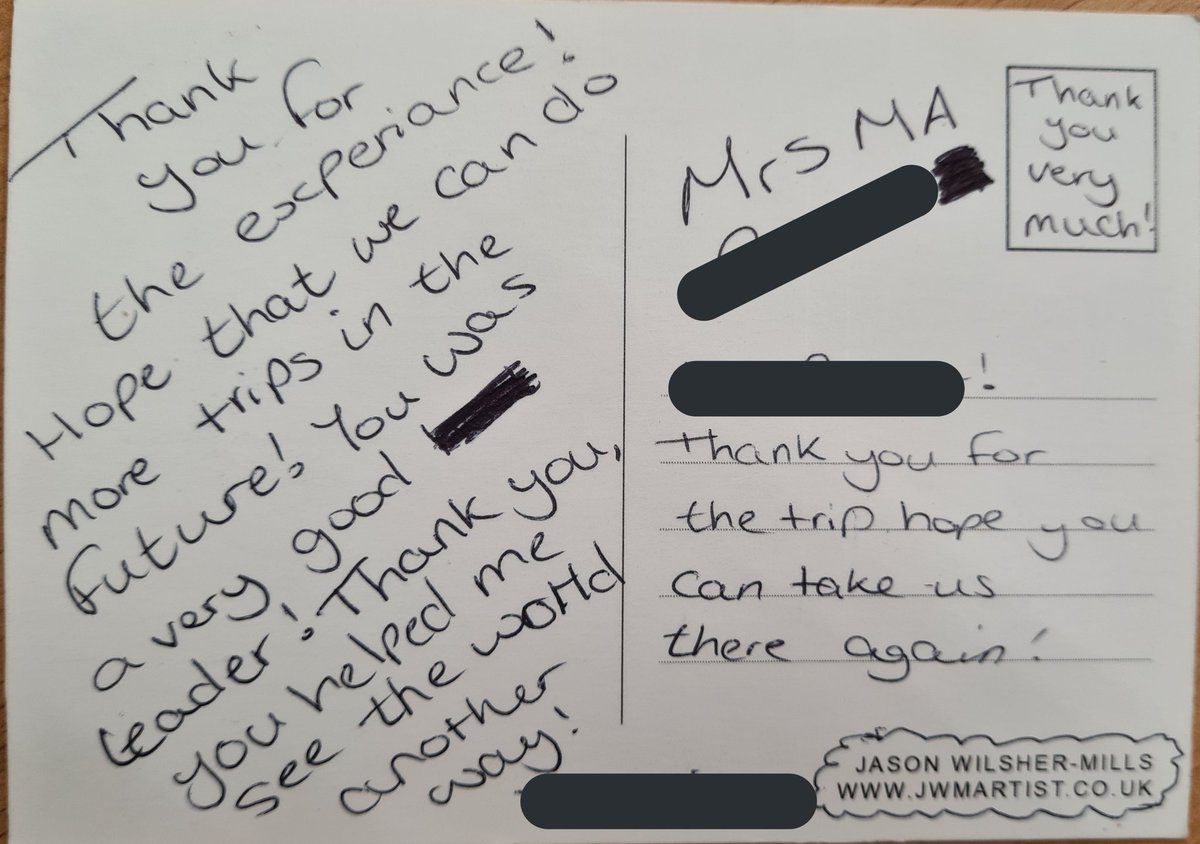 Teach_ArtDesign's tweet photo. @marcrowland73 @MrsSpalding @natalieperera1 I'm about to make you smile 😃
My recently funded #schooltrip to @2021VisualArts to view @JASONWILSHERMIL latest exhibition was a great success for PP pupils....this postcard was sent to me by one who never set foot out of their local town! #changinglives https://t.co/MjT86RHM7L