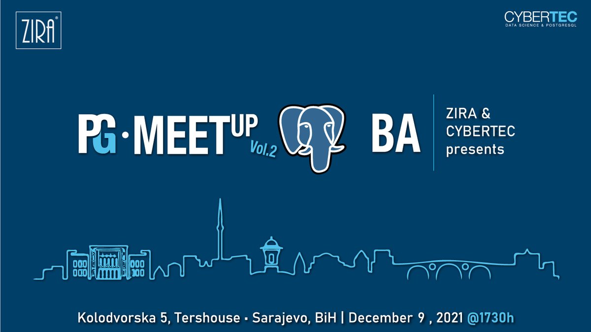 Postgresql_ba's tweet photo. PostgreSQL MEETUP #2
https://t.co/n0yWa2BIZU
#PostgreSQL #DBA #SQL #BIH https://t.co/6kZpyQjsAD