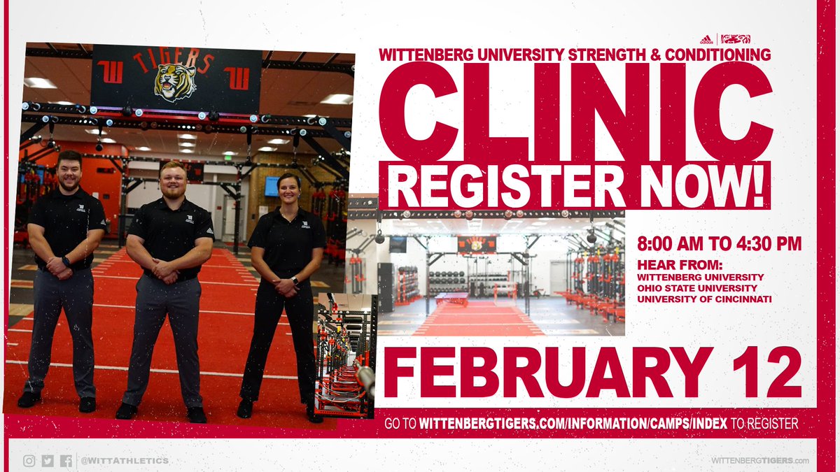 MarkUptegraffII's tweet photo. Wittenberg University Strength &amp; Conditioning Coaches Clinic 

Register at: https://t.co/KwAMnk54Aa https://t.co/tZpKkEBLiC