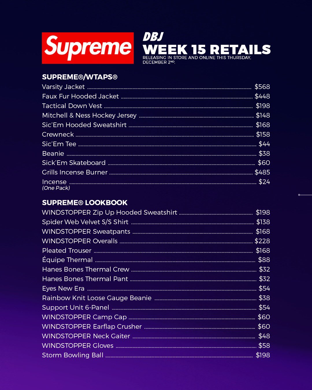 Hi guys , I has new supreme value list