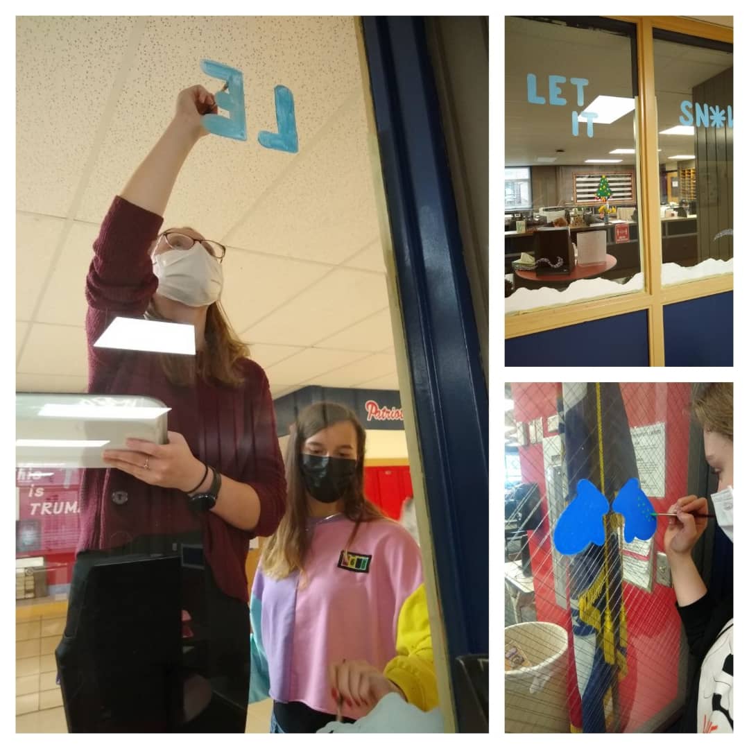 Truman_NAHS's tweet photo. NAHS finished decorating windows today. Bring on winter! #NAHS #wearetruman https://t.co/1tUxDDrDc0