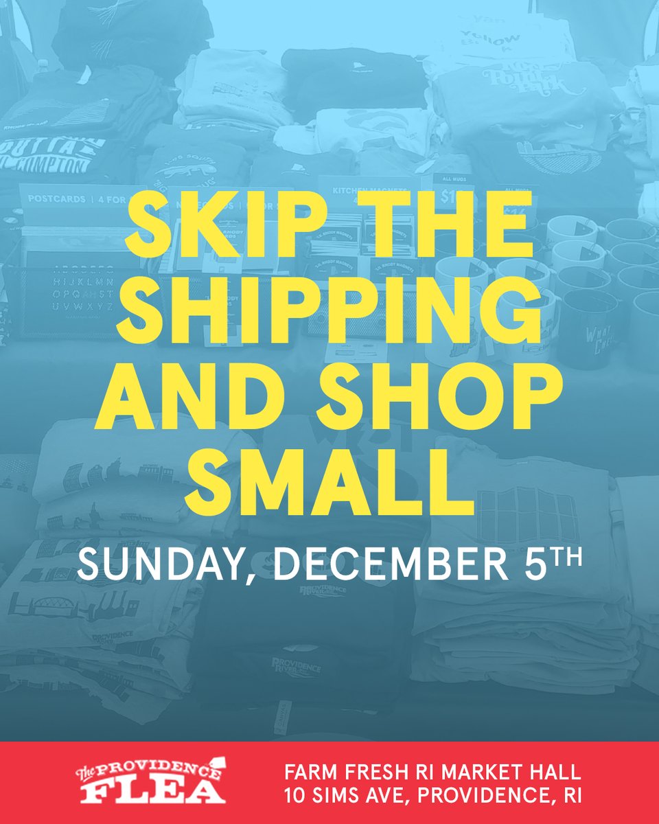 RedDotMerchCo's tweet photo. *** VISIT US AT THE FLEA ON SUNDAY! ***

Still looking for holiday gifts? We’d love to have you stop by to shop in person or just say hey! The Flea is at Farm Fresh RI Market Hall, 10 Sims Ave. from 11AM-3PM on December 5th. #ProvidenceFlea #pvdflea #farmfreshri https://t.co/F1LJlRKFOT