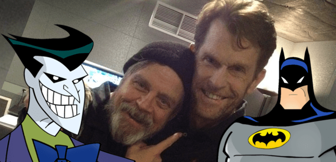 MarkHamill's tweet photo. SHOUT OUT to @RealKevinConroy for no particular reason other than he is vengeance, he is the night &amp; he is one of the nicest guys I've ever known. What a pleasure to have worked with you over all these years!
Much❤️to my 🦇man, from your🃏 
🎂 https://t.co/pT0YDQfY2f