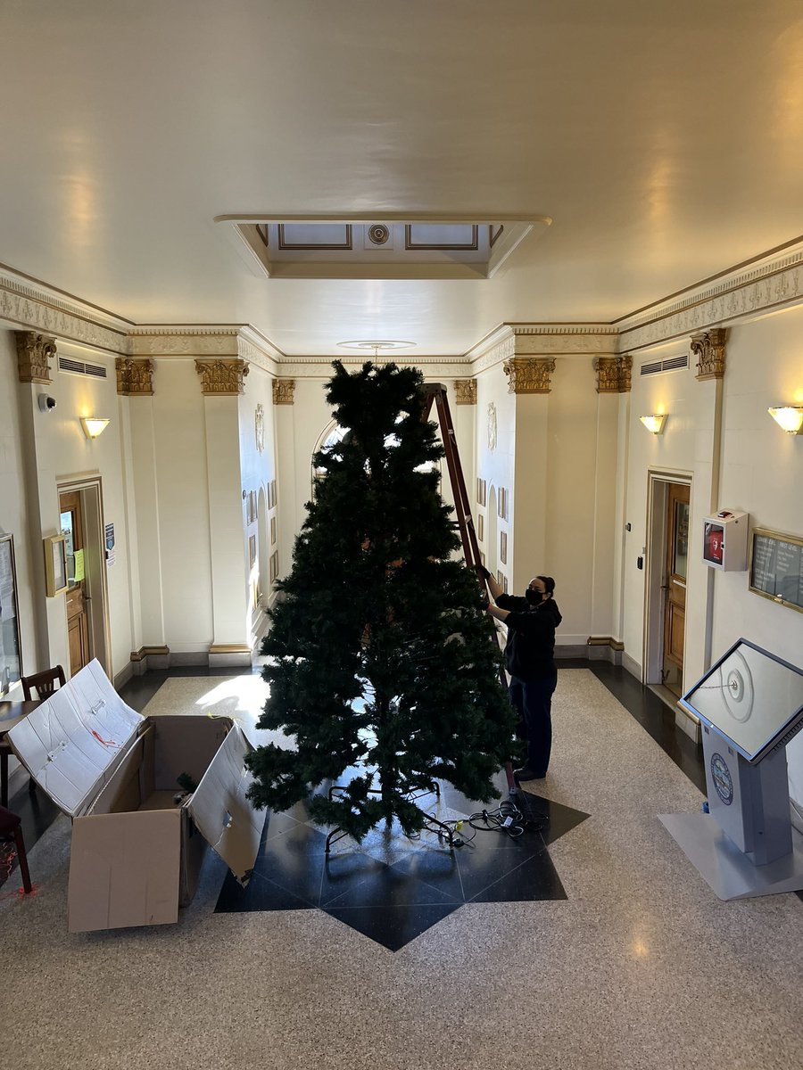 CityofSSF's tweet photo. Itโs beginning to look a lot like Christmasโฆ at City Hall!! #TeamSSF has been hard at work making sure everything is perfect for the holidays. And donโt forget to drop off your letter to Santa! ๐
๐งโ๐ https://t.co/uKasK2PBHf