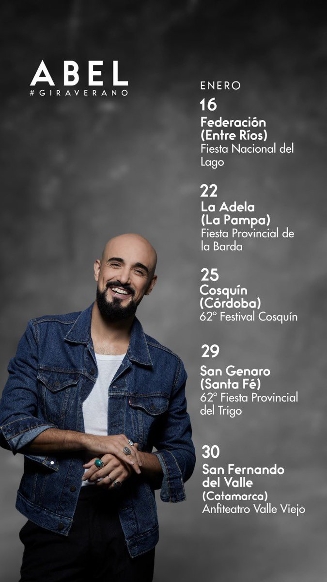 AbelPintos's tweet photo. Fechas confirmadas Diciembre - Enero - Febrero. 

Les voy a ir contando cuando se agreguen mas ciudades. 

L@s amo 🖤 https://t.co/de9d7FMM26