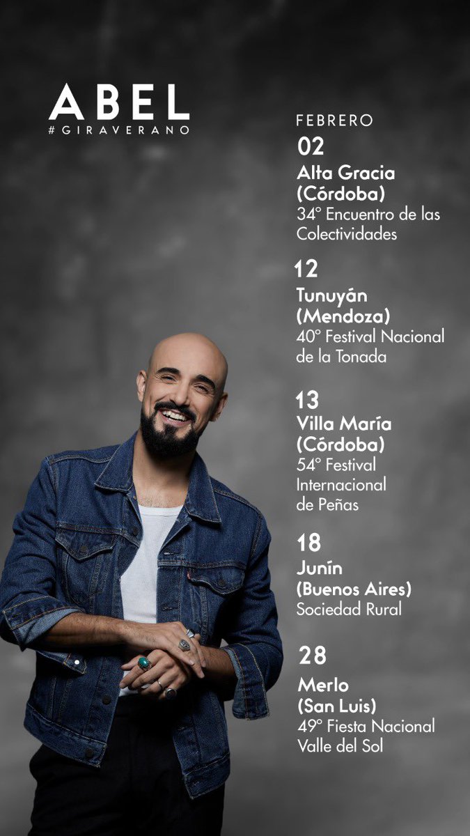 AbelPintos's tweet photo. Fechas confirmadas Diciembre - Enero - Febrero. 

Les voy a ir contando cuando se agreguen mas ciudades. 

L@s amo 🖤 https://t.co/de9d7FMM26