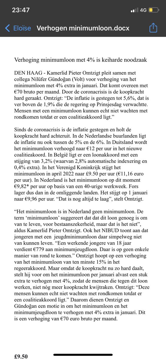 Plan met <a href="/VoltNederland/">Volt Nederland 👋</a> en <a href="/PolitiekBIJ1/">BIJ1</a> 

Verhoog minimumloon alvast met 4% extra op 1 januari ivm forse inflatie