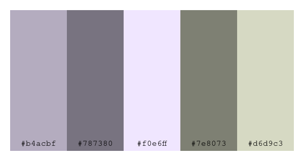 ColPaletteBot's tweet photo. Beep beep, here's a pretty color palette for you!
color-scheme.js parameters used:
- hue: 130
- variation: pale
- colors: #b4acbf, #787380, #f0e6ff, #7e8073, #d6d9c3
Have a lovely evening!
#twitterbot #colorpalette #colors #palette #prettycolors https://t.co/q7PWz3WGfy