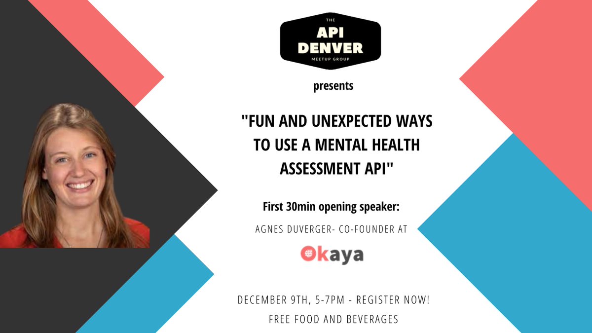 Let's meet one last time before 2022! Come meet Agnès Duverger at <a href="/Okaya_AI/">Okaya</a>, who will present their new #API that assesses someone’s #mentalhealth based on a 20 seconds voice and video recording. 🤯
🍕 and 🍻 kindly provided by Okaya + Code Talent!
RSVP: lnkd.in/g9j5ggyM