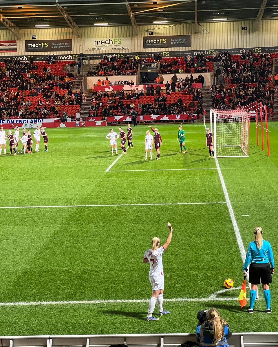 MrsMee0404's tweet photo. Brilliant night at @TheKeepmoat for Lucy’s first football match! England women’s @Lionesses v Latvia 20-0!! #englandwomen #lionesses #womensfootball #WINWIN https://t.co/tFSlzImfBk