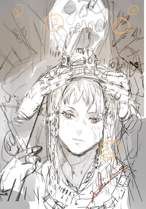 ラフと完成 