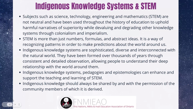 RiversoMaria's tweet photo. Thank you Sandra Indian and @jodiesgot5 for tonight's @otffeo #OTFConnects webinar sharing "Lessons From Beyond". 

👇 Comprehensive digital resource to engage Ss in learning abt the mysteries of the cosmos thru Indigenous knowledge systems. @FNMIEAO TY
➡️ https://t.co/5vmSu3KJmg https://t.co/lhGxhmN9pZ