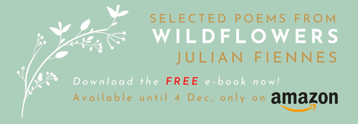 JulianFiennes's tweet image. My e-book 'Selected Poems from Wildflowers' is available for FREE on Amazon until 4 Dec!

FREE!

Availabile here: amazon.co.uk/Selected-Poems…