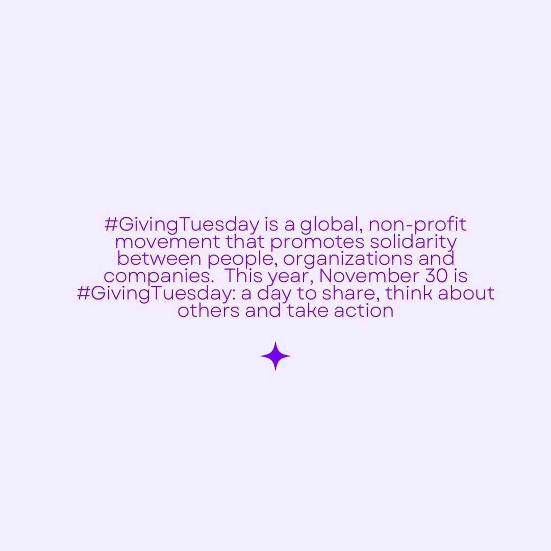 #GivingTuesday : A day to share, think about others and take action 🙌💜Let's celebrate generosity &amp; give back in whatever way we can ✨
