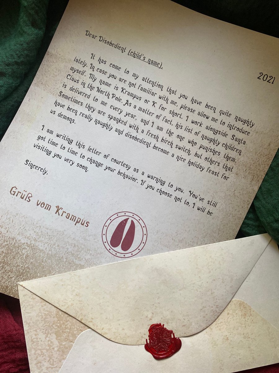 kat_medel's tweet photo. Guys! Do you need to straighten your kids up before the holiday gets here!? Check out my personalized Letters from Krampus!

 #etsy shop: Personalized Letter From Krampushttps://etsy.me/3xDHRO3 #krampusletter #badkidsmail #santaletters #krampusmail #catalystmoonmagick https://t.co/Y2I5NEH85E