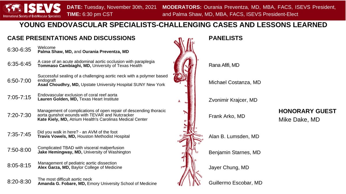 ISEVS (@isevsonline) on Twitter photo ISEVS Young Endovascular Specialists go live in one hour! Join our panelists and early career operators <a href="/choasad/">Asad Choudhry, MD, MPH</a> @AmandaFobare <a href="/VascularPlumber/">Tommaso Cambiaghi</a> <a href="/jfhemingway/">Jake Hemingway</a>
Access the session here:
us02web.zoom.us/j/89077449538?…
Passcode: 265217
Webinar ID: 890 7744 9538 ISEVS Young Endovascular Specialists go live in one hour! Join our panelists and early career operators <a href="/choasad/">Asad Choudhry, MD, MPH</a> @AmandaFobare <a href="/VascularPlumber/">Tommaso Cambiaghi</a> <a href="/jfhemingway/">Jake Hemingway</a>
Access the session here:
us02web.zoom.us/j/89077449538?…
Passcode: 265217
Webinar ID: 890 7744 9538