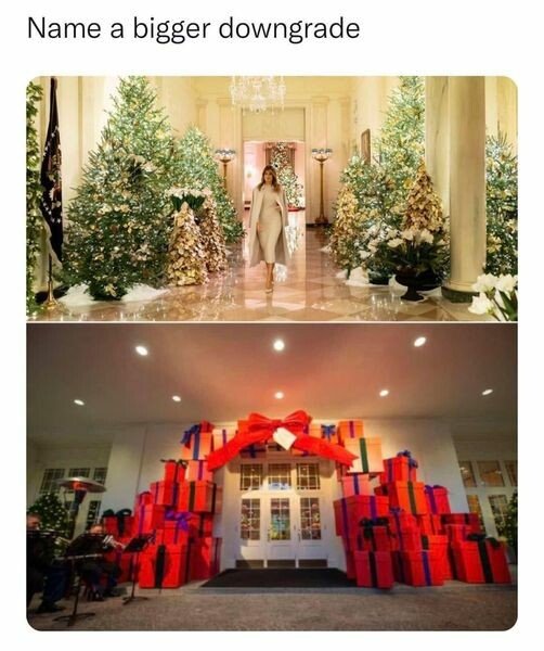 LizaKamen's tweet photo. @072jenny The Bidenistas are not that much into Christmas. Very grade-schoolish level w/o any charm. How much you want to bet no Nativity scene anywhere in that atheistic "politically incorrect" #HateAmericaFirst White House? @flotus https://t.co/0UED8unkn0