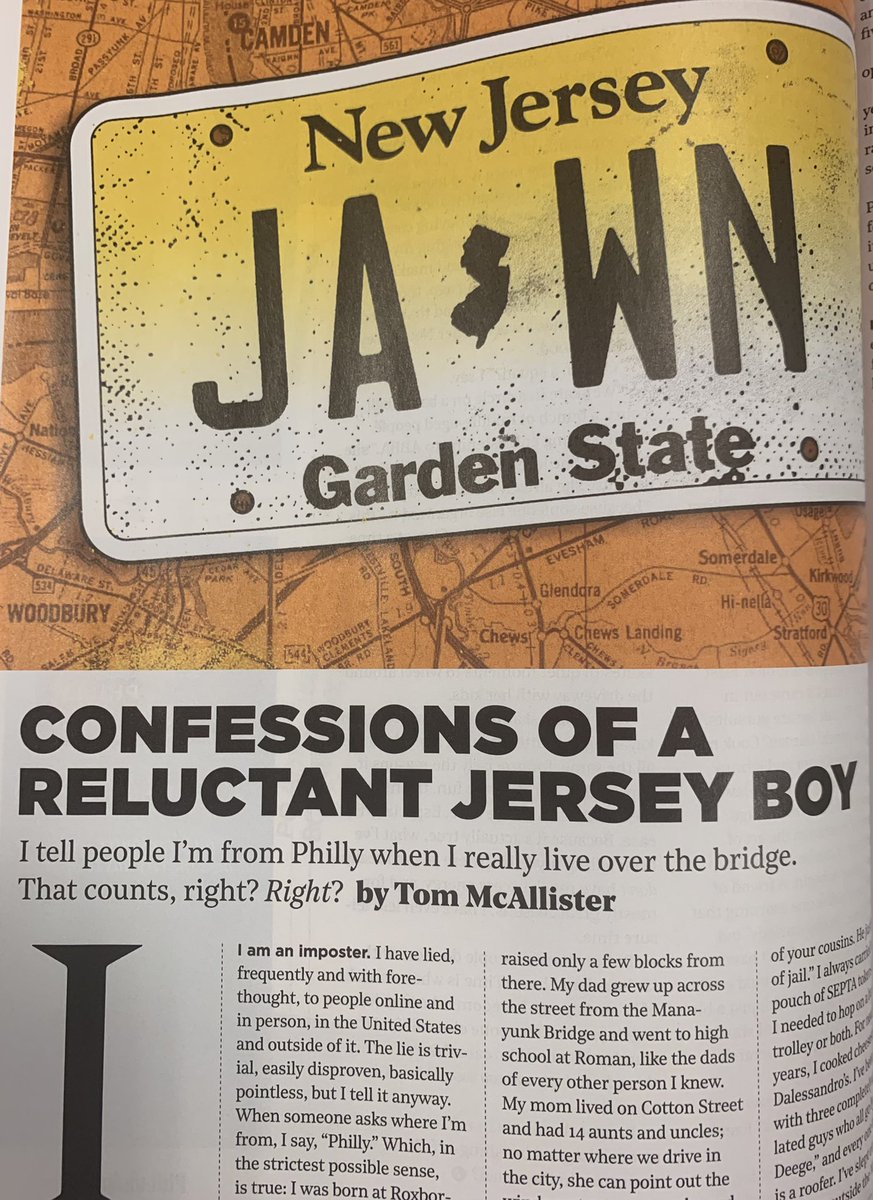 So much great content written and edited by <a href="/ericalynnmoody/">Erica Moody</a> in this issue of <a href="/phillymag/">Philly Mag</a>. And @t_mcallister ‘s essay is 💯- I would actually consider moving to Jersey!