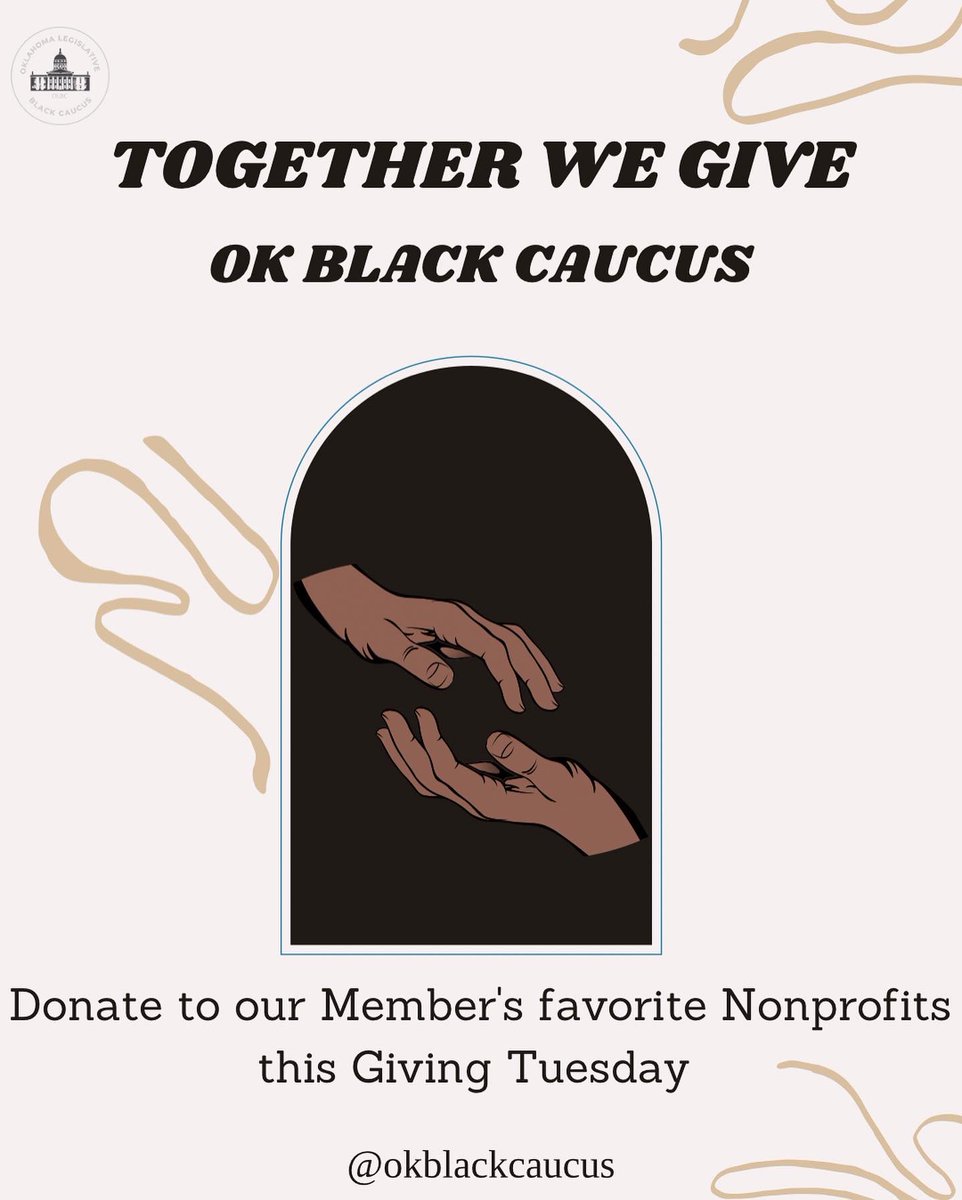 okblackcaucus's tweet photo. Have you donated this Giving Tuesday? Join in on the spirit of community by donating to one of our OLBC members favorite OK nonprofit organization. We appreciate the work and service of each nonprofit highlighted and encourage you all to donate and volunteer your time! https://t.co/sjQmpRLwXA