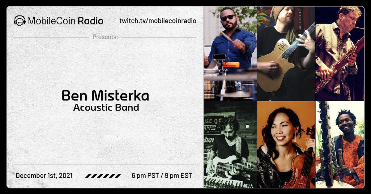 MobilecoinRadio's tweet photo. Guitar master @BenMisterka brought together an insanely talented group of jazz/funk musicians to perform under his new project Ben Misterka Acoustic Band.
Vibe out to their performance starting December 1st at 6pm PST / 9pm EST!
#jazz #funk #mobilecoinradio #twitchmusic https://t.co/ap3a9Vn74m