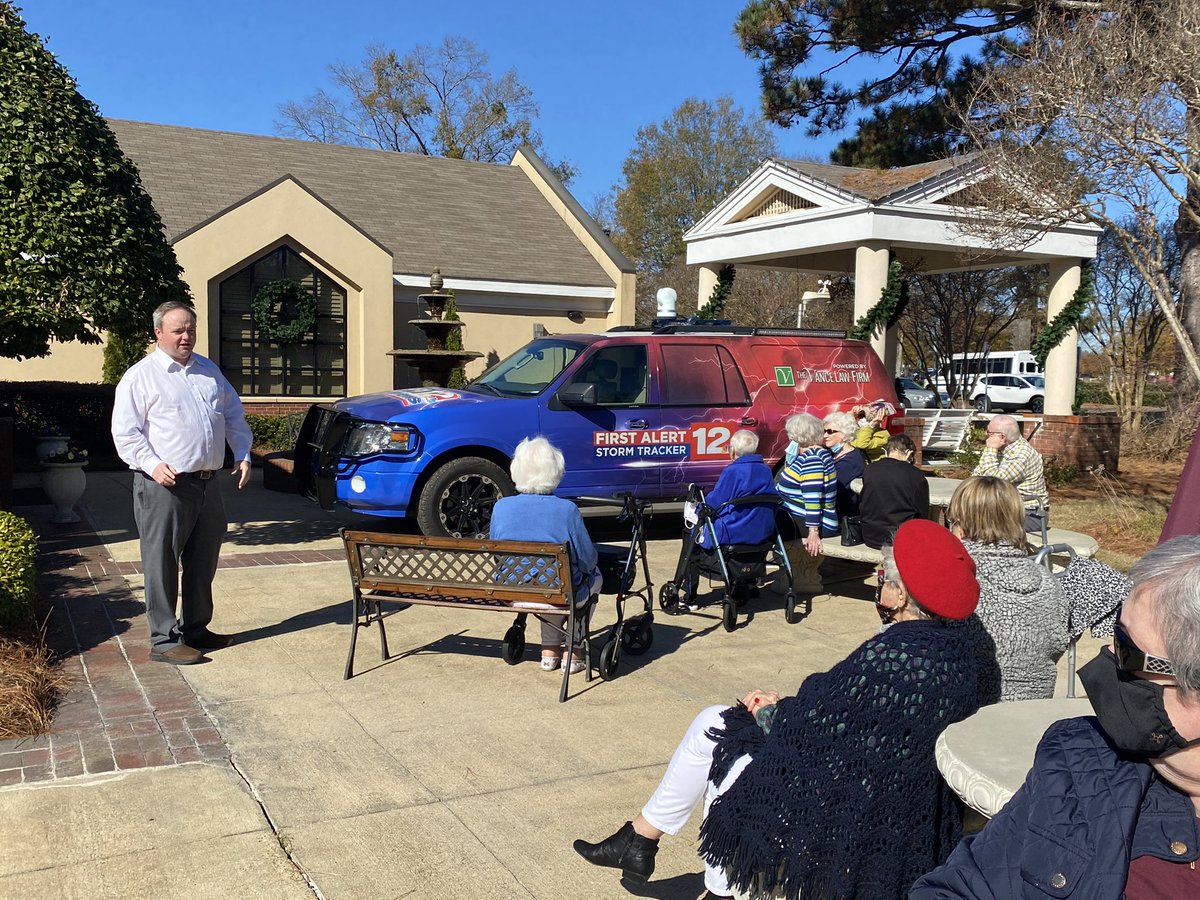 My favorite meteorologist stopped by my new job and dazzled the residents at Wesley Gardens with all of his weather wisdom! Thanks so much, <a href="/JoshWeather/">Josh Johnson</a>, for bringing the <a href="/wsfa12news/">WSFA 12 News</a> Storm Tracker! You made our (very sunny)day!