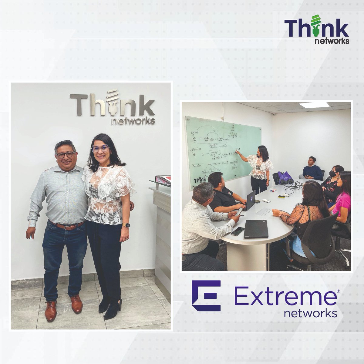 Think_Networks's tweet photo. Regina Castro, Regional Sales Manager en @ExtremeNetworks, visitó nuestras instalaciones esta semana. Nuestro equipo pudo tener un alcance cercano con la marca, muy importante para seguir trabajando como los aliados que somos. ¡Fue un gusto Regina! #ThinkNetworks #Networking https://t.co/pgIaSjp7rm