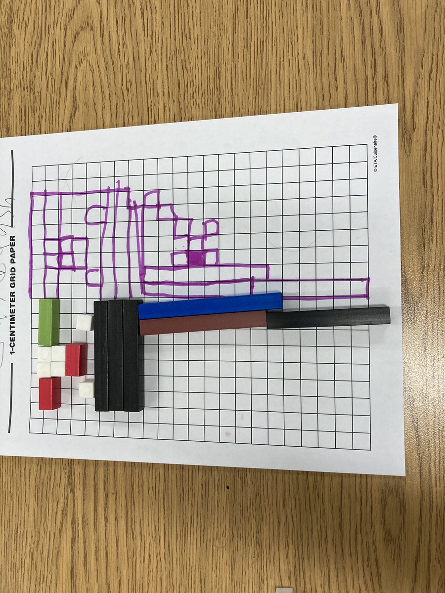 oakleybarrie's tweet photo. Grade 3/4 shared their geometry learning today. Grade 3s built 1/2 a monster using cuisenaire rods and then shared it with a partner to make the other half following symmetry. How creative! https://t.co/DKu2s0mFUV