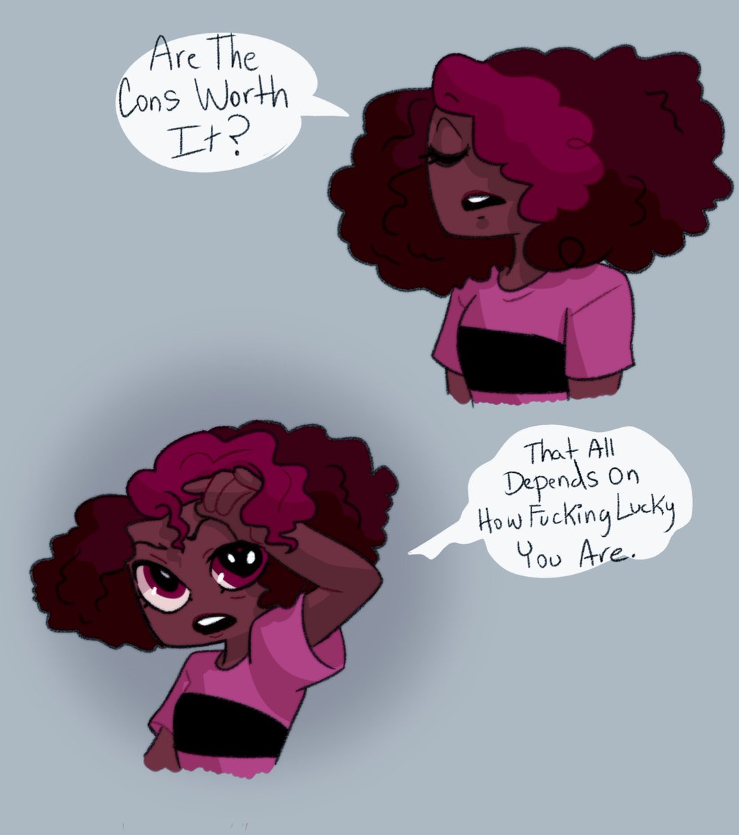 When I started the actual #❌Babes comic, I stopped working on "making an X Babe". This is the last page I drew and colored! 
I might come back and remake it someday. 
