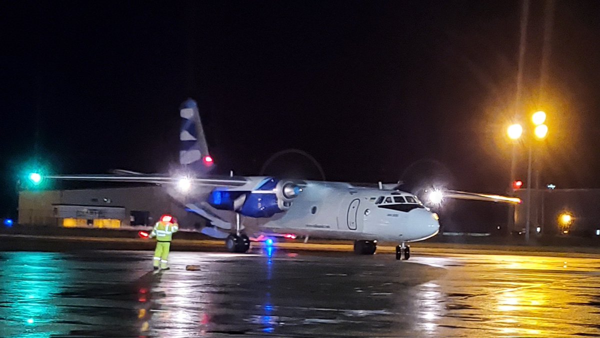 Deltafox007's tweet photo. The Vulkan's have landed - "live long and prosper" Vulkan Air AN-26B #ganderairport #alliedaviation #vulkanair #Antonov https://t.co/Yg5v6OnVc7