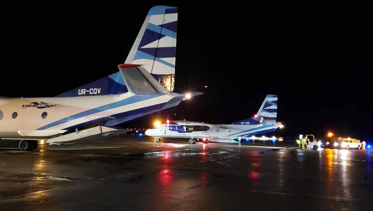 Deltafox007's tweet photo. The Vulkan's have landed - "live long and prosper" Vulkan Air AN-26B #ganderairport #alliedaviation #vulkanair #Antonov https://t.co/Yg5v6OnVc7