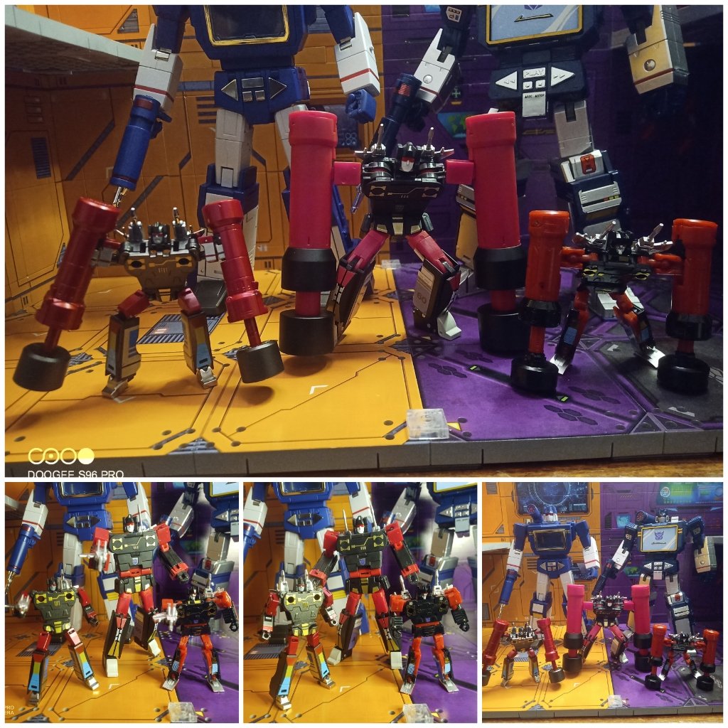 Kureigu8's tweet photo. And for comparison. #transformers #masterpiece #robotparadise #fanstoys #acousticwave #fibrir #cassettron #accesories #toydecor #g1 #soundwave #frenzy #cassettebot #toys #toystagram #toysaremydrug #toycollector #toyphotography https://t.co/mIL4x7YOKs
