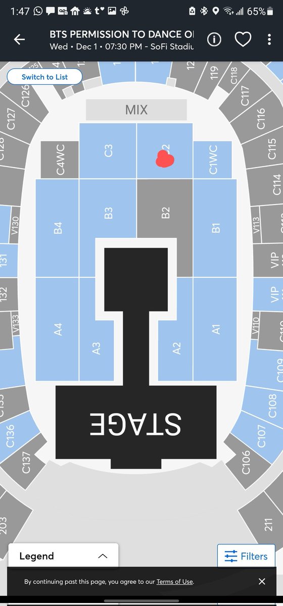 LoudyVon's tweet photo. Selling 2 floor seat tickets for PTD tomorrow. Section C3; I found some in a closer section.  if an ARMY wants them I'm willing to sell them cheaper than what Ticketmaster is making me. DM me! #PTD_ON_STAGE_LA  #ptdtickets #BTSTICKETSELLING #BTSPermissionToDanceOnStageLA #BTS https://t.co/wPksTD1tUN