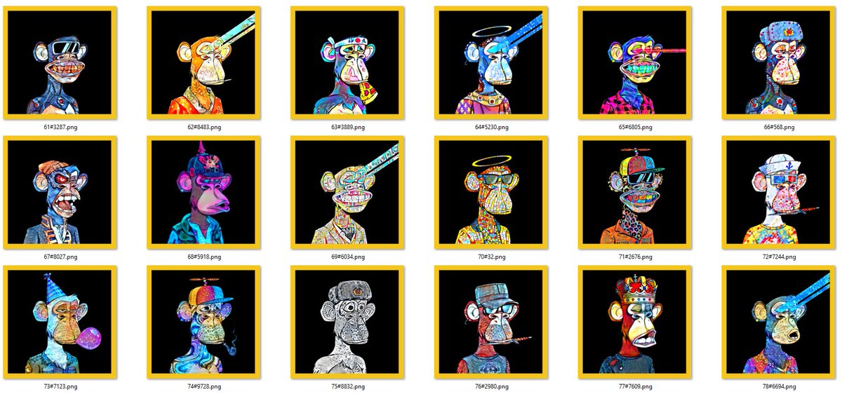 artistmurati's tweet photo. 💫Added 20 more pieces to the Bored Ape Arts collection (#061-#080)😊

All consist of 1/1 Unique NFTs.

👉https://t.co/K7JoEiTnKX

#NFTs #NFT #nftart #NFTartists #nftcollectors #NFTCommunity #Binance #NFTcollection #BAYC #NFTLAUNCH #NFTLAUNCH #art #artwork #OpenSeaNFT #BAARTS https://t.co/mg1rO33PQa
