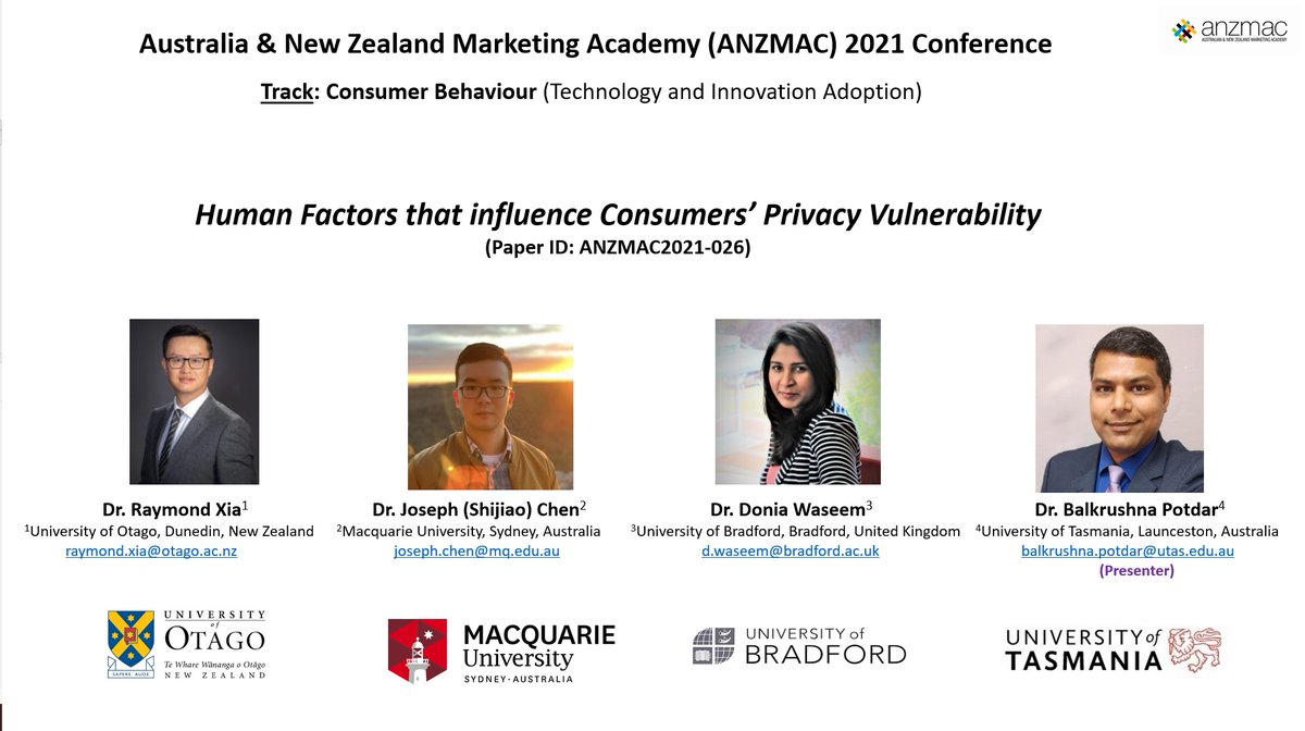 DrBaalaaPotdar's tweet photo. @ANZMAC @JosephchenMQ @DonyaWaseem @UTAS_ @TSBE_UTAS @RaymondXIA @Macquarie_Uni @otago @UniofBradford https://t.co/Z7NMPmggbz