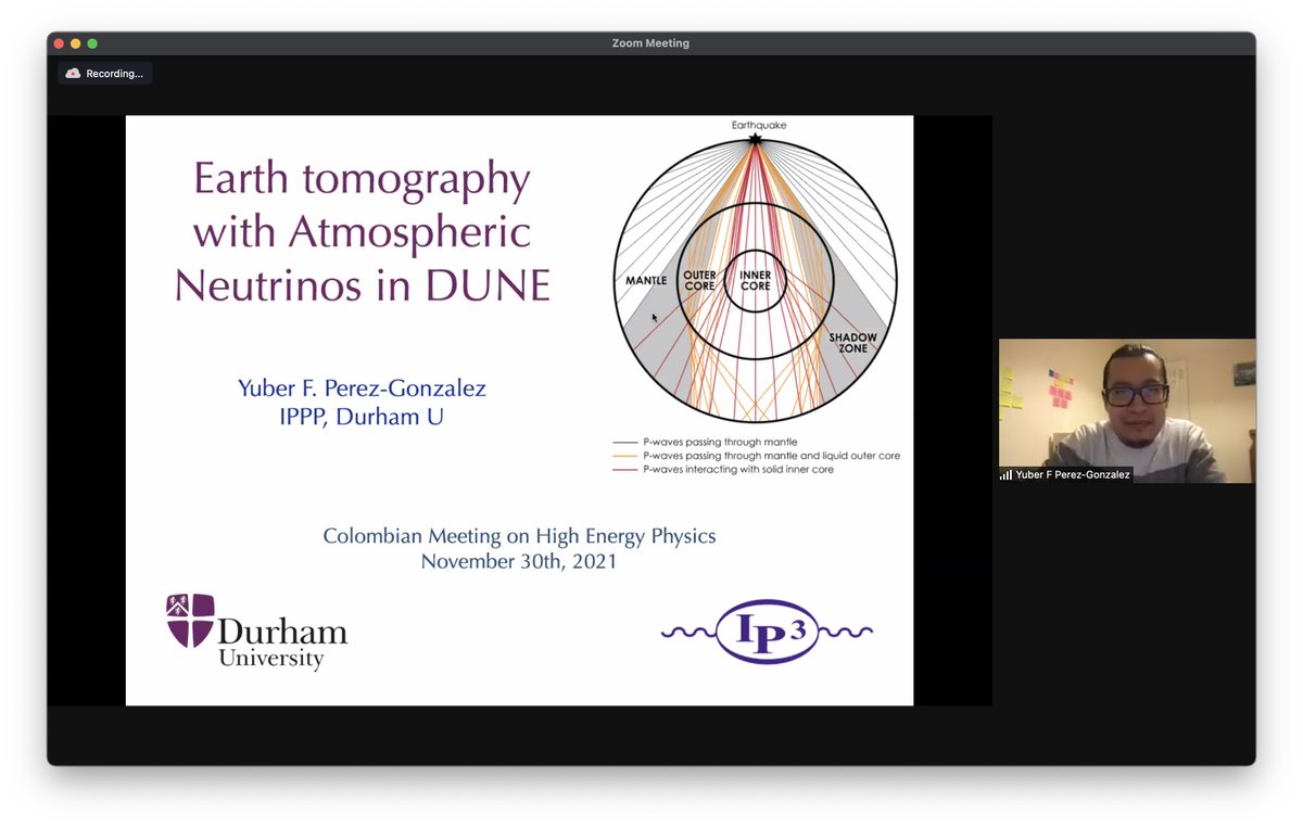 conhep's tweet photo. #COMHEP2021 Bei-Zhen Hu @q_nationaltaiwa on the #JUNO #Neutrino Observatory; news from #PROSPECT exp @ORNL by Diego Vanegas @UTKnoxville, Earth tomography with @DUNEScience by an old friend @yuberfpg @IPPP_Durham, low E interactions by Youssef Sarkis @icnunam. #WideSpectrum 2/3 https://t.co/q6BKg9WQdE