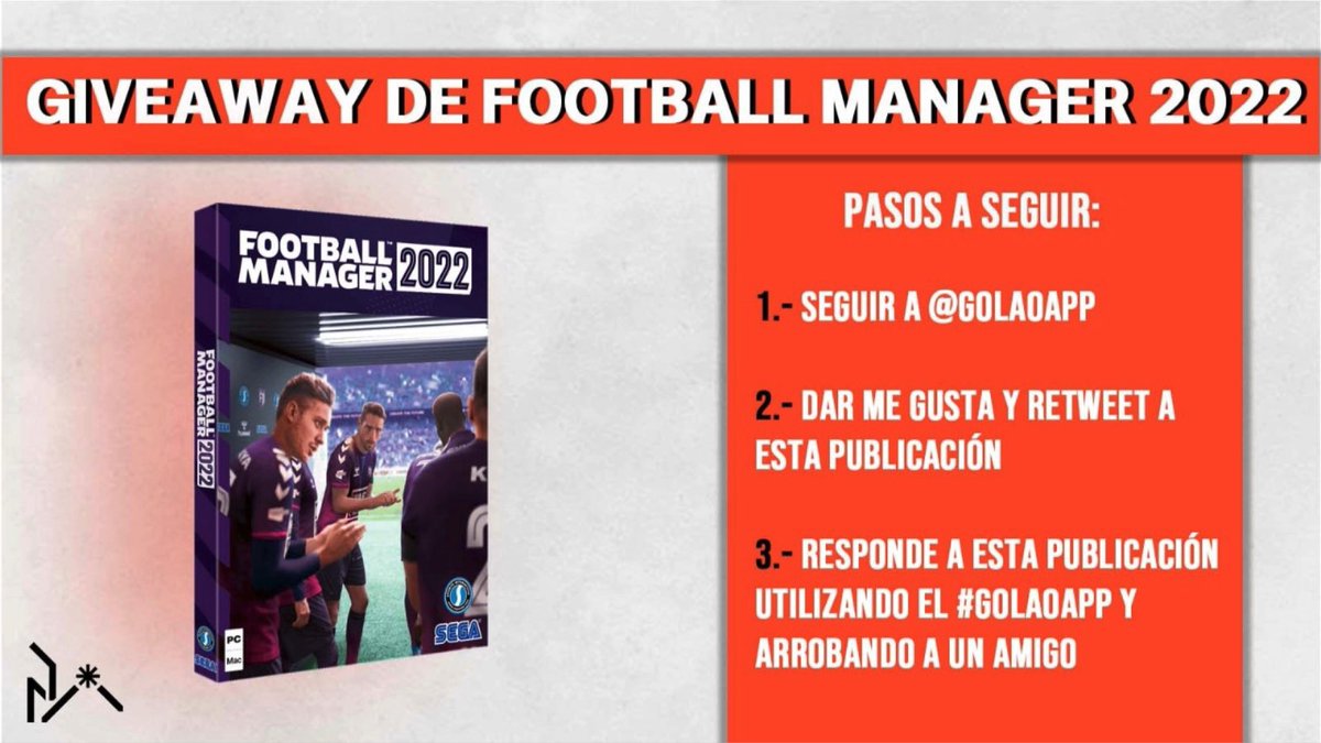 GolaoApp's tweet photo. GIVEAWAY DE FOOTBALL MANAGER 2022 🎁⚽️

En Golao queremos regalarte una copia de Football Manager 2022, para eso solo tienes que seguir los pasos que te mostramos a continuación. ⬇️

Tienes de aquí hasta el viernes 3 de diciembre para participar. No olvides usar el #GolaoApp ✅ https://t.co/9xCV5B5a4R
