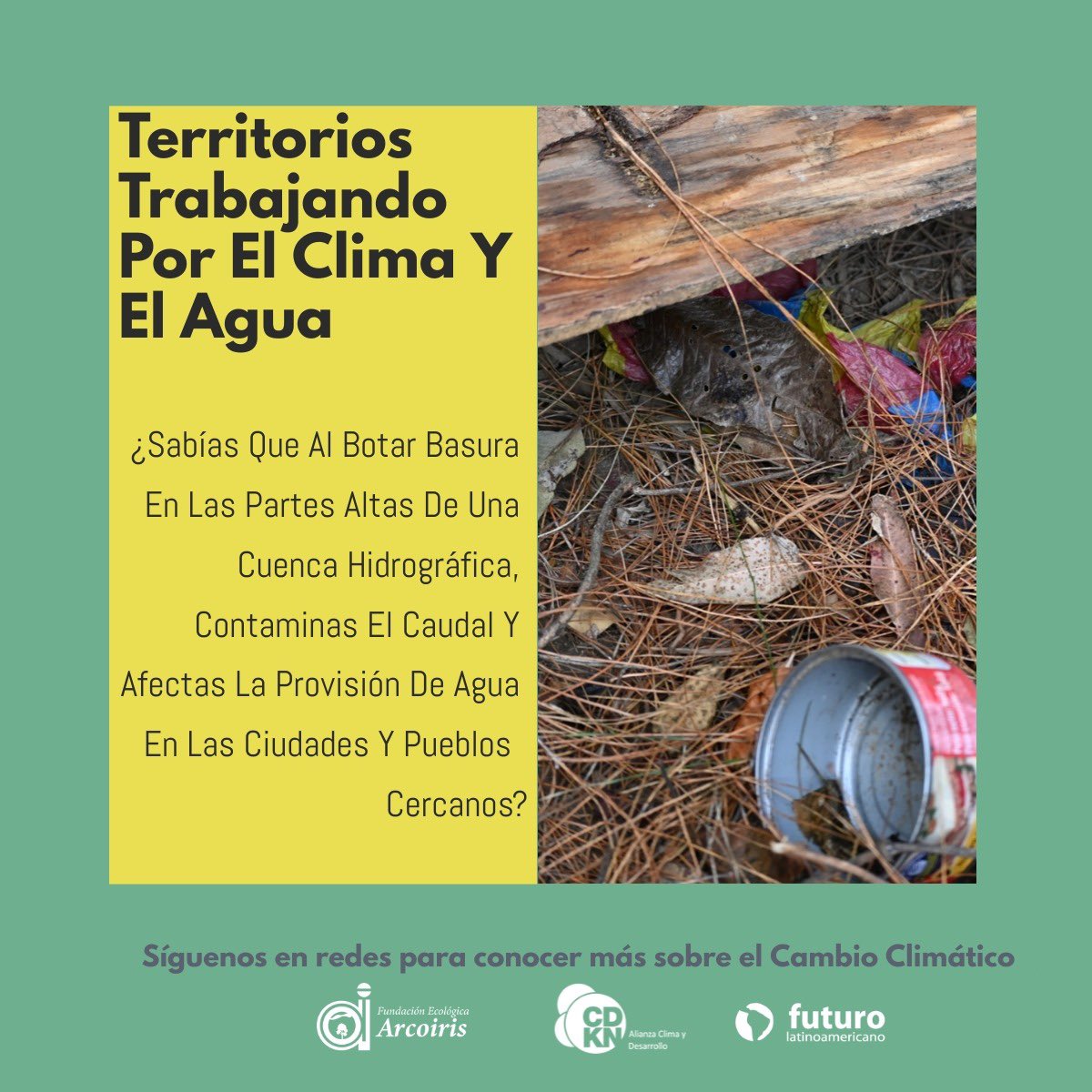 Los efectos de la contaminación de las quebradas, se dan por botar basura, especialmente en las partes altas de las microcuencas (FORAGUA)
#agua #COP #CambioClimatico #accionclimatica #campaña #Ecuador #Loja 
Revisa nuestra campaña también en face e insta