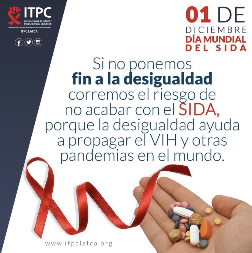 ITPCLATCA_AdL's tweet photo. ¡Es momento que los gobiernos pasen del compromiso a la acción!
#DiaMundialDelSida #FinALasDesigualdades #FinAlSIDA #FinALasPandemias #PonteElLazoRojo #ApoyoySolidaridad #TerminemosConElVIH #EquidadEnSalud #HazteLaPrueba #PoblacionesClaveLATCA https://t.co/W1eLiwaMtD