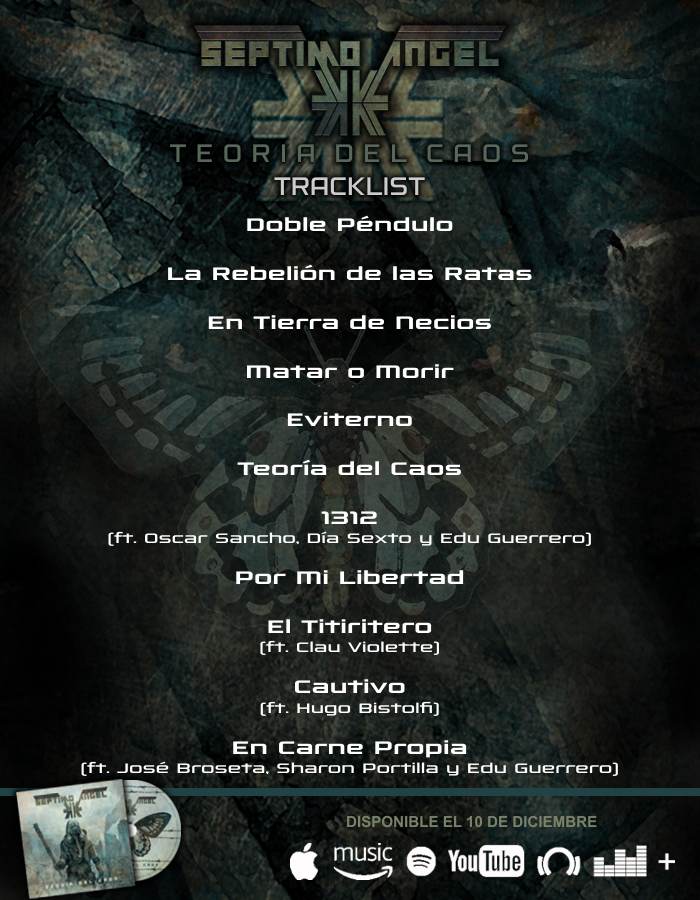 🔔 ¡Teoría del Caos sale en 10 días! 🔔
En estos 10 temas cabe todo el trabajo de los cinco miembros de la banda y de toda la gente que nos ayudó a hacer este disco.
¡Esperamos que ya estén listos!
¿Cuál de estas canciones tienen ganas de escuchar?