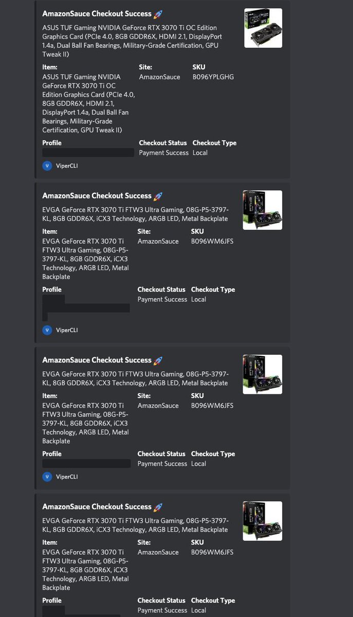 JamalWilliam16's tweet photo. Thank you once again @ViperAIO_ &amp; @Sauceservers for always cooking 💯 https://t.co/y1NQ7ebtbD