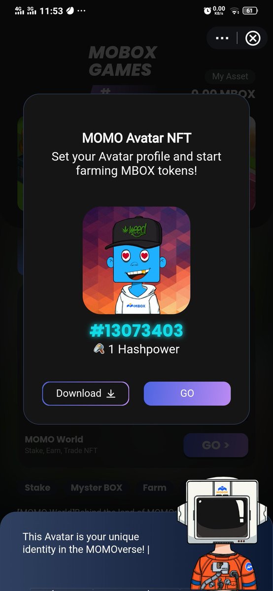 chattyz86's tweet photo. @MOBOX_Official Amazing project with amazing nft.. Hopefully i could get 1 nft.. 🥰😍😍 https://t.co/zU8M7lRIGE