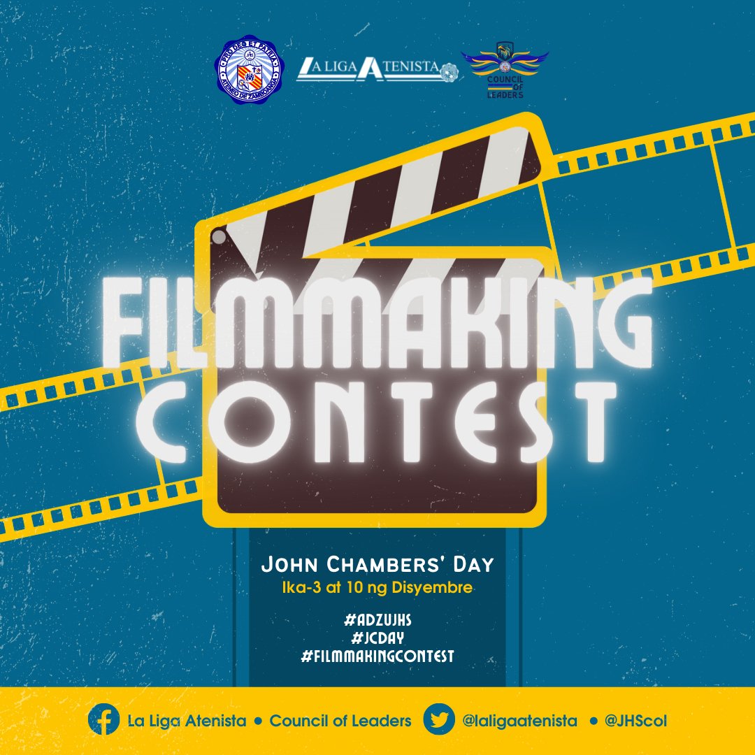 laligaatenista's tweet photo. JHS, hilig mo bang bumuo ng mga maiikling kuwentong nakaantig at nais itong ibahagi sa pamamagitan ng isang short film? Kung gaanon, itong ihahandog namin, katuwang ang Council of Leaders, ay tamang-tama para sa’yo! https://t.co/U7YTRMCmqi