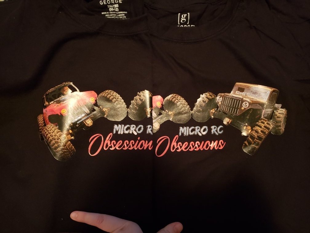 Check out the shirts we've been printing for #MicroRCObsessions !!! 💪😤 #rc #rccrawler #spazprints
