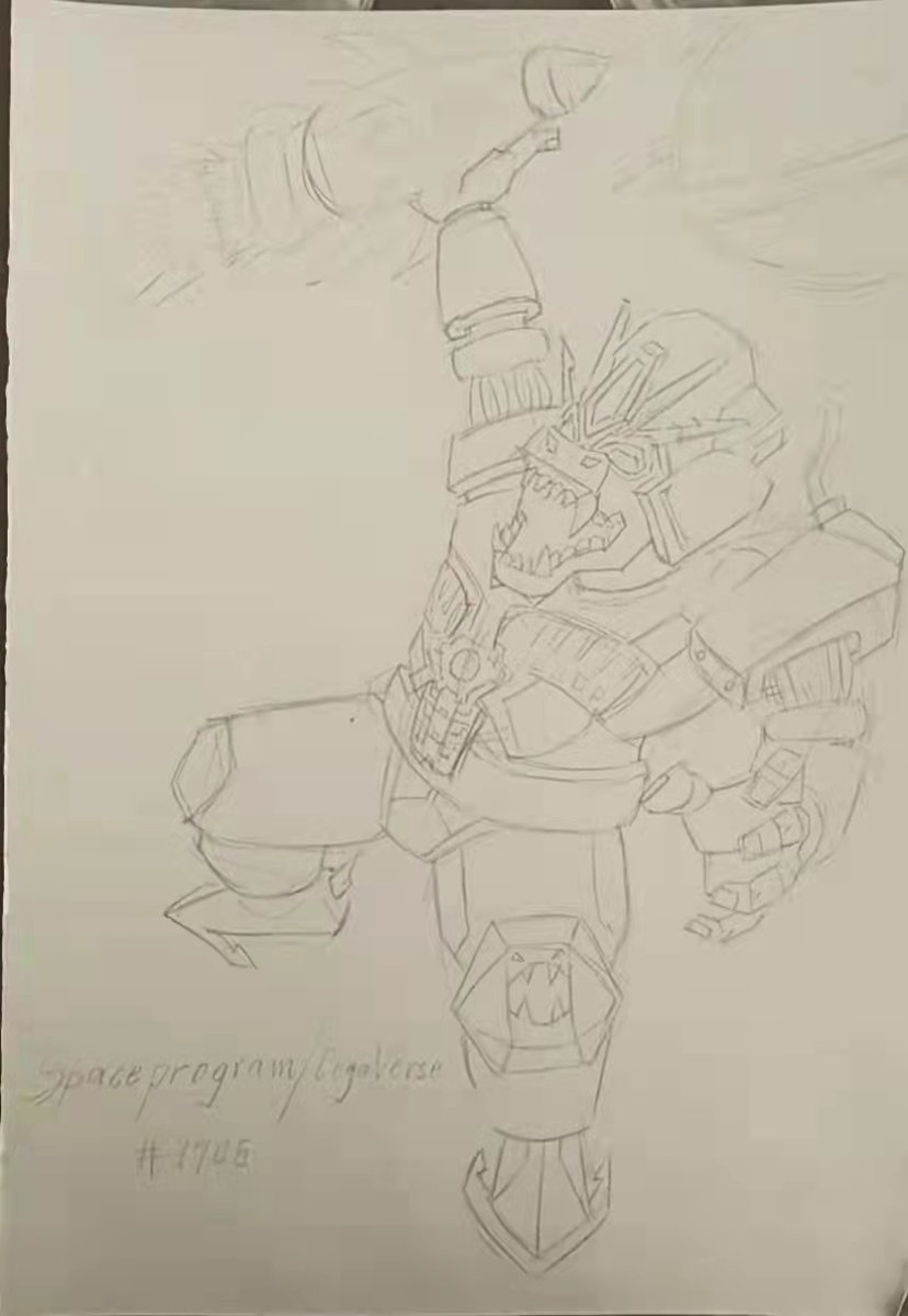 Spaceprogram9's tweet image. "Mechanical Ape"
Lift the rocket with one hand and send it to the top of the moon in space. It is roaring hard to show people how powerful it is. It took a long time for me to conceive a draft of this painting. I can't wait to show it. I will continue to finish it.@OogaVerse