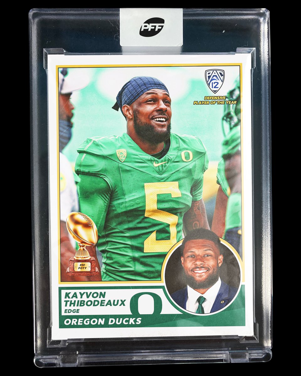 PFF_College's tweet photo. Kayvon Thibodeaux: PFF's Pac-12 Defensive Player of the Year 🏆

@kayvont | @oregonfootball https://t.co/c7S3Mmzf2Q